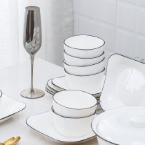 Jingdezhen Square Bowl 10 ceramic dishes set Nordic creative simple tableware home rice bowl combination