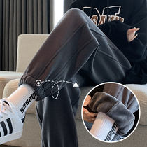 Gush sports pants woman autumn winter outside wearing grey loose bunches foot casual wear pants 2021 new pure cotton thickened pants
