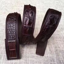 New Siamese crocodile fish Ridge leather belt mens simple Joker belt smooth buckle belt fashion classic