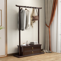 New Chinese all-solid wood simple cloak frame landing home with inlet net red cap rack bedroom with drawer