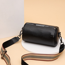 Spring Summer Fashion Genuine Leather Girl Bag 2022 New Pillow Baotou Layer Cow Leather Soft Leather Bag Single Shoulder Inclined Satined Cylinder Bag