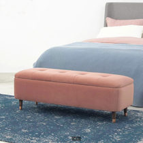 Pink velvet storage rectangular foot rest shoe stool home Nordic pull button bed tail stool cloakroom bedroom simple simple