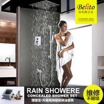 Burlito canopy top spray concealed wall ceiling shower set embedded rain shower hot and cold