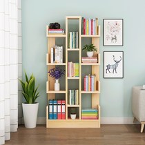 Solid wood bookshelf Childrens floor-to-ceiling simple modern All solid wood living room corner multi-layer shelf Student combination bookcase