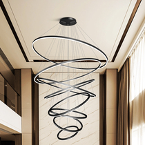 Duplex Building Large Chandelia Living-room Modern Minimalist Creativity Pick Up The High Loft Apartment Villa Light Lavish Staircase Chandelia