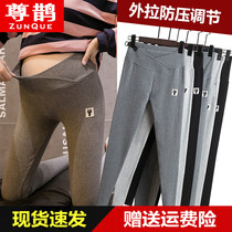 Pregnant women low waist adjustment cotton leggings outside wear nine-point pants Spring and summer spring and autumn and summer thin Modell summer clothes