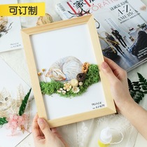 ins Dried flower photo frame flower three-dimensional sticker Hanging wall eternal flower home decoration painting ornament Plant specimen wall decoration