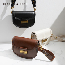 CHARLES & KEITH WIDE shoulder strap CK2-80781496 VINTAGE SADDLE crossbody shoulder tofu BAG WOMAN