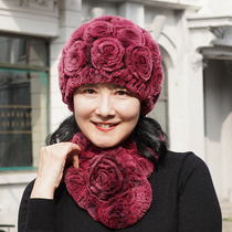 Middle-aged and elderly fur hats autumn and winter grannies old hats children winter warm mother-in-law Rex rabbit hair Old Lady