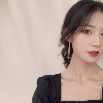 Earrings 2021 new trendy net red drop earrings temperament long tassel earrings long stud earrings fashion ear clip no pierced ears female