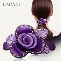 Hair clip back of the head headdress hair clip Korean simple acrylic rhinestone half tie hair ponytail spring horizontal clip