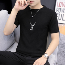 Short sleeve sweater men thick spring and autumn wear knitwear Korean fashion trend slim base shirt youth half sleeve sweater