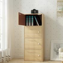 European style minimalist locker simple bookcase bookshelf cabinet with door locker storage wooden free combination cabinet