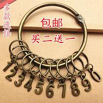 HuxRecovery ancient key button Thickened Keyring Ring Key Disc Big Key Strings Warehouse Hotel Landlord Key Collection