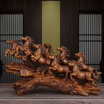 Eight Jun Xiongfeng horse ornaments Zhaocai crafts living room TV cabinet decoration office desktop decoration opening gifts