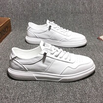 ins ultra fire casual little white shoes mens shoes 2022 Summer breathable set foot One foot pedal men flat heel genuine leather shoes