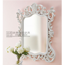 American Countryside Wood Engraving Bathroom Mirror-like Room Decorative Mirror Dresser Dresser restaurant Corridor mirror Customized