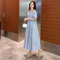 Pregnant Women summer dress long knee chiffon summer pregnant woman long dress to ankle slim loose pregnant woman skirt