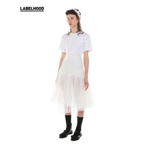 (SHUSHUTONG designer brand) detachable soft tube bow lace-up decorative short sleeve white T-shirt