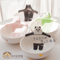 Simba grocery store Japanese-style ceramic painted cartoon pet bowl universal cat bowl dog bowl cat and dog food basin water basin