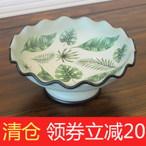 American pastoral ceramic round fruit plate European creative home decoration table coffee table craft fruit plate ornaments