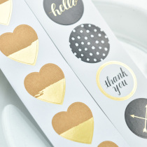 Judy handmade hot stamping sticker Handbook material Handbook sticker round mouth peach heart sticker 2 options