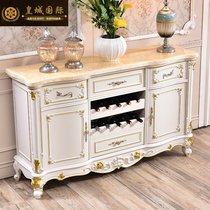 European Marble Wine Cabinet Solid Wooden Flower Next Cabinet Tea Cabinet Restaurant Furniture Storage Cabinet