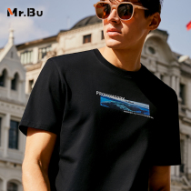 Mr Bu horse cotton short sleeve T-shirt male spring summer foundation black and short sleeve male tide GT01100