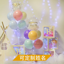 Babys birthday arrangements Decorative Scenes Luminous columns Table floating children party props Balloon Wave Balls