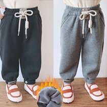 Boys one - body trousers in 2020 winter girls relaxed leisure trousers baby thicker pants tide