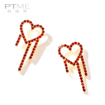 Net red heart Love earrings female sterling silver design sense personality niche earrings earring jewelry 202021 New Tide