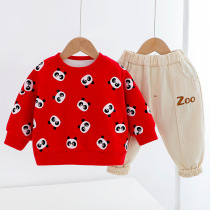 Baby Spring Dress Foreign Kids Korean Edition 2022 New Spring and Autumn One-Year-Old Baby Clothes Cute Handsome Super Cute Set