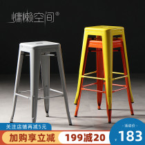 American household iron chair Industrial style bar chair Retro high stool Bar stool Wrought iron bar chair Metal bar stool