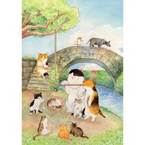 (New Product Picks Up) New Generation National Tide Artist Peanut Kernel (Lixia) Healed Cat Painting