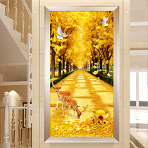 5d Diamond painting full of diamond embroidery rich deer vertical version living room sticking diamond cross stitch 2019 new porch Golden