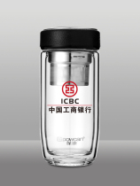 Customized water Cup printing logo double-layer glass custom pattern printing lettering Tea Cup Gift event giveaway Commemorative