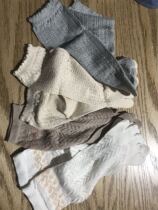 Japans singles foreign trade ladies five fingers sock beige grey two double in