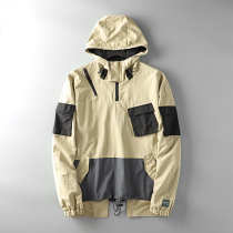 Foreign trade tail single men's cut label cattle functional coat men's tooling autumn and winter loose European and American export original single hooded jacket