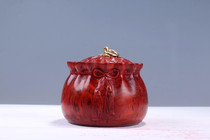  Blood sandalwood tea pot Solid wood tea box Tea pot wooden lid sealed multi-function storage pot Puer storage tea pot Tea set