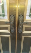 Old-fashioned lpsk door suo zhi shou door lock aluminum alloy door lock anti-theft door lock green bronze locked doors