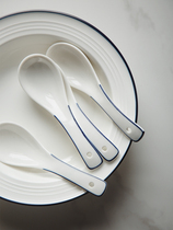 The rice spoon home does not stick to high temperature and eat long handle spoon creative personality net red Euro style ceramic porridge spoon big soup spoon