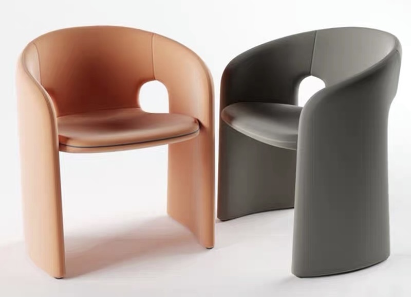 Nordic Rochburg Dining Chair Extremely Simple Armrest Backrest Casual Single Chair Cloth Art Italian Designer Sofa Single Chair