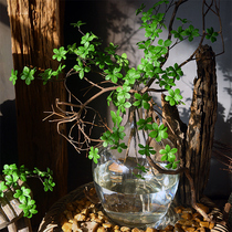 Simulation plant Japanese hanging bell branches fake green plant indoor decoration Nordic wind green horse drunken wood table face hem