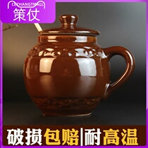 8 old-fashioned salt tank high temperature resistant thickened with lid home Chinese Tutau Hot seed oil lard Pork Oil Tank Kitchen Dry Goods Storage