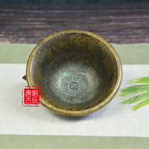 Antique bronze waster old bag pure copper dishes carving gossip pattern four gods old bronze bronze solid core and heavy