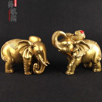 Taishan Cihang Pavilion brass elephant ornaments Caifu pair of bronze mascot Elephant Ornaments