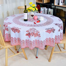 Thickened round table cloth water-proof anti-scalding oil-proof wash-in plastic round table cloth thickened household PVC tablecloth European style
