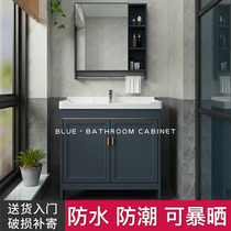 New space aluminum floor cabinet bathroom washbasin washbasin cabinet combination ceramic washstand balcony washboard