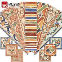 American retro pastoral antique waveguide line skirting line balcony side line living room wave line kitchen waist line tile