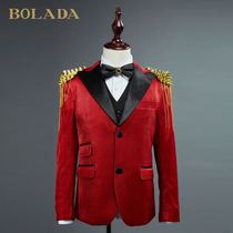 children's suit dress boys' large and small children's suit flower handsome show host piano performance costume autumn